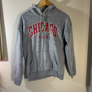 Vintage-Style Chicago U.S.A. Graphic Hoodie (Size S)